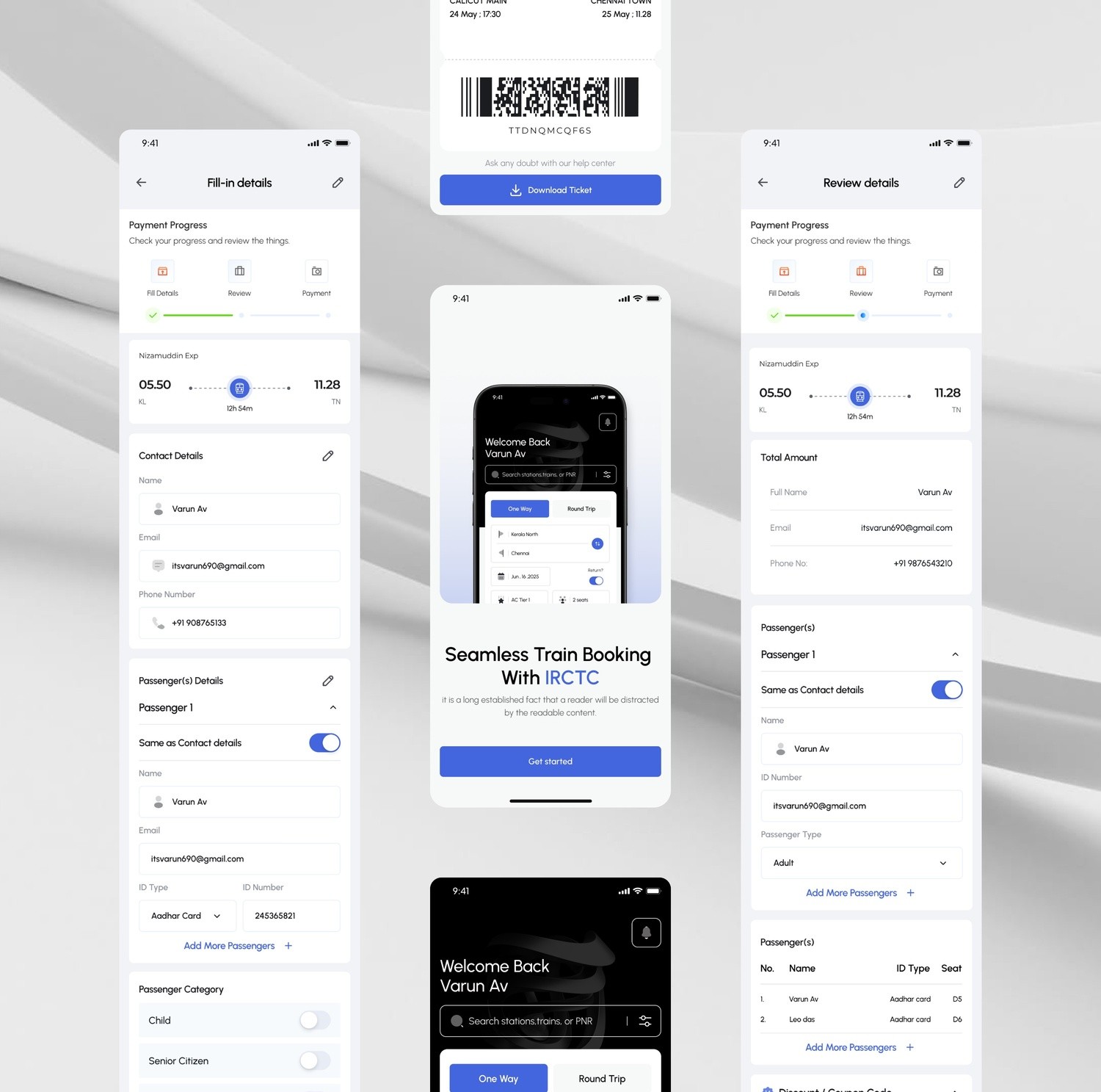 IRCTC Booking app flow