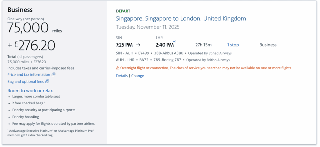 a screenshot of a flight schedule