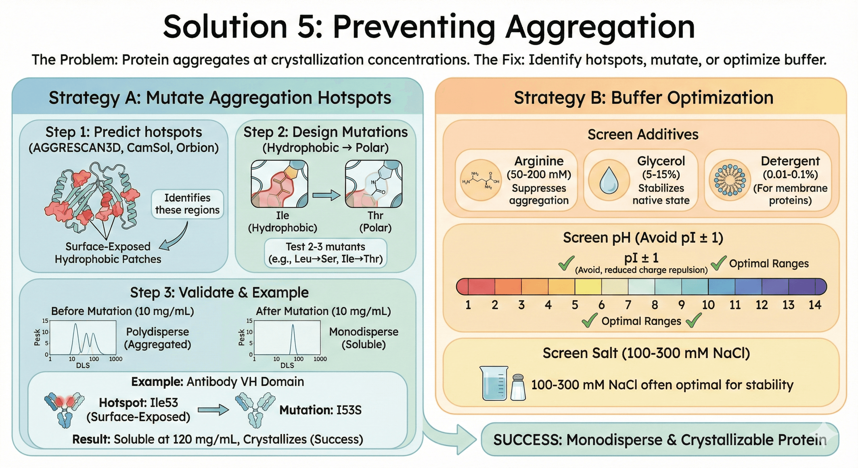 Diagtam Showing Methods to Prevent Protein Aggregation