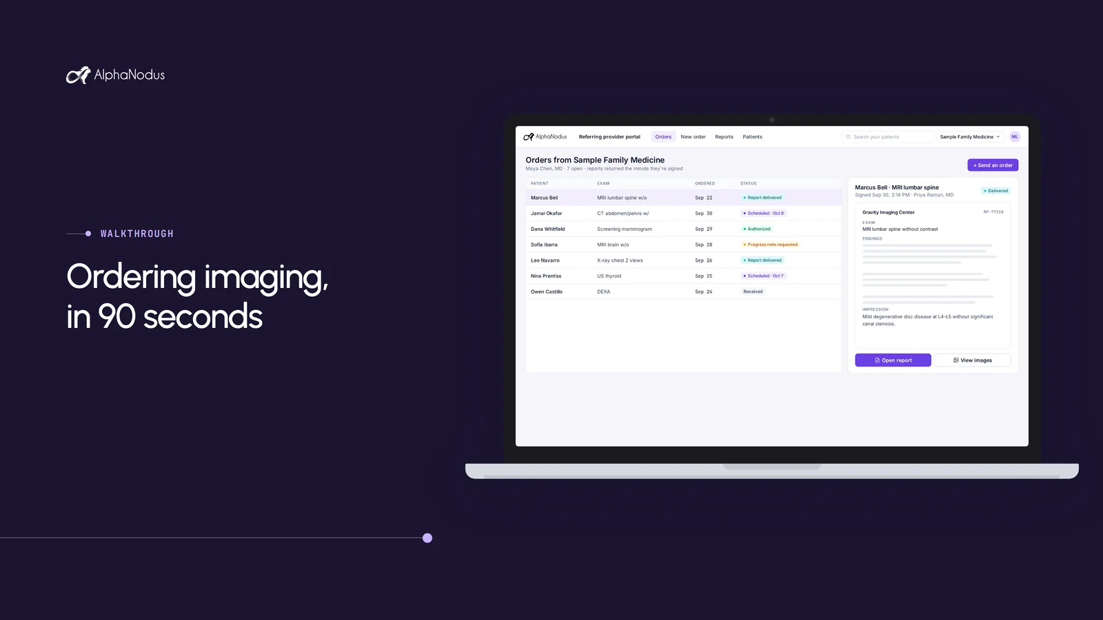 Ordering imaging, in 90 seconds. Watch the walkthrough.