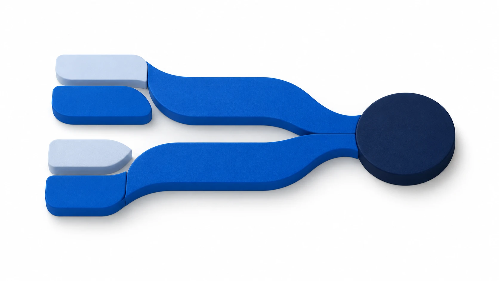 Abstract visual representing relevant patient demand entering a connected acquisition system.