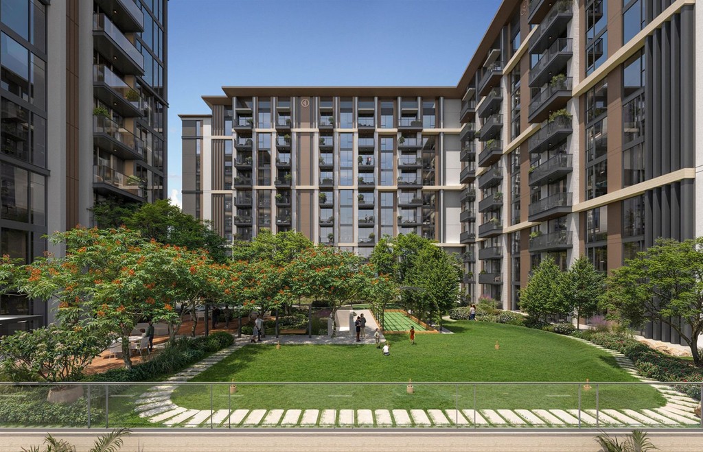 Windsor House II, a contemporary apartment building, stands prominently in the city skyline.