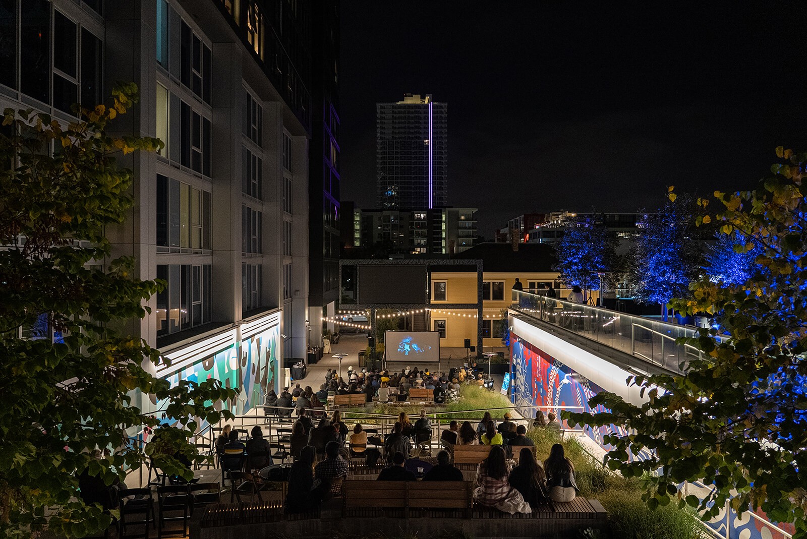 Outdoor talks hosted in the UC Sand Diego Park & Market Amphitheatre