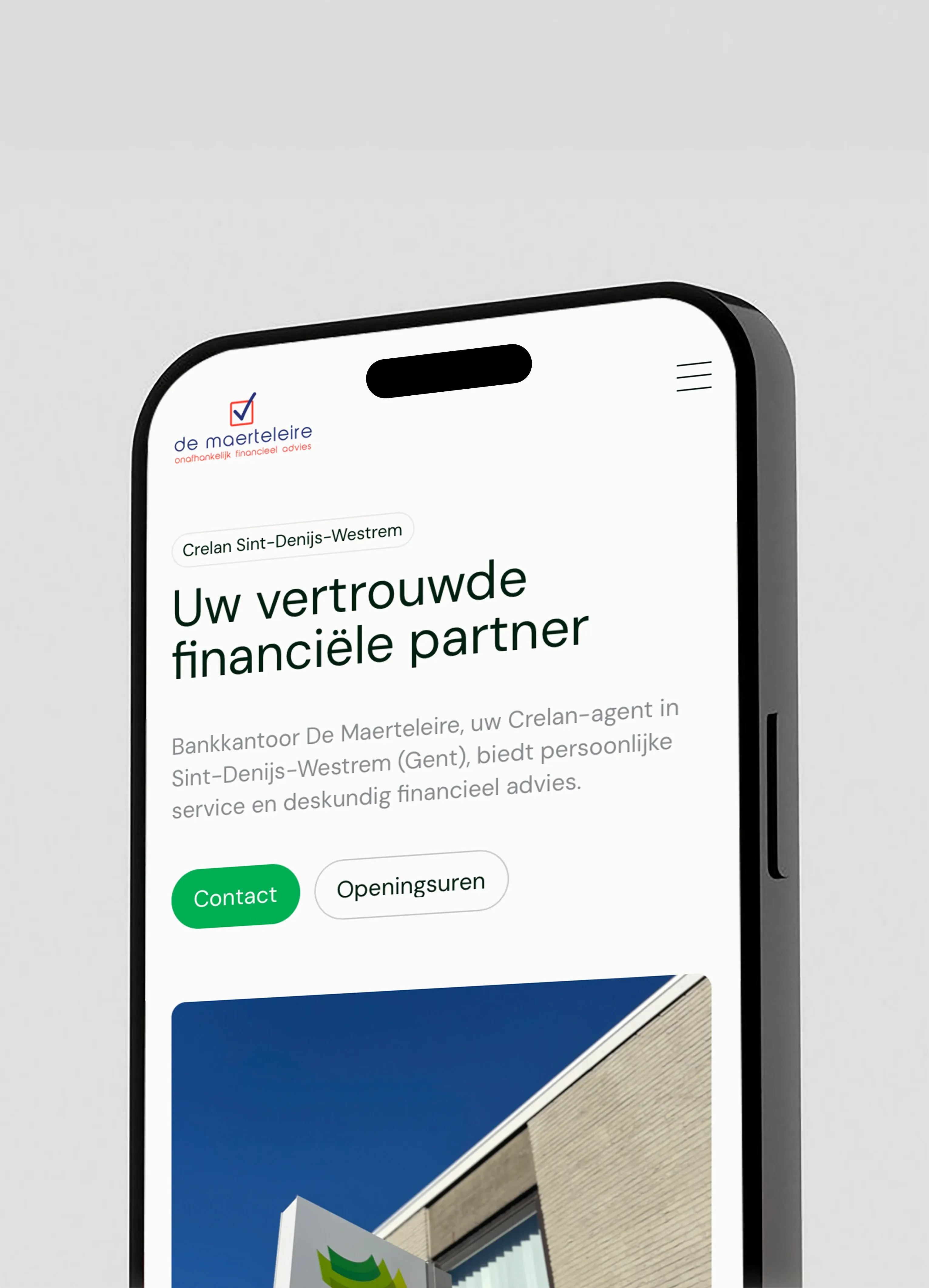kantoor de maerteleire website in iphone mockup NDM BRANDING™ mockup