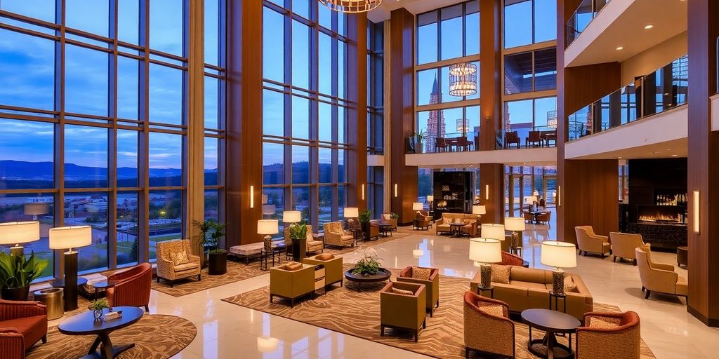 <img src="your-image.jpg" alt="A luxurious dining hall with elegant decor, grand chandeliers, and neatly arranged tables set for fine dining." />