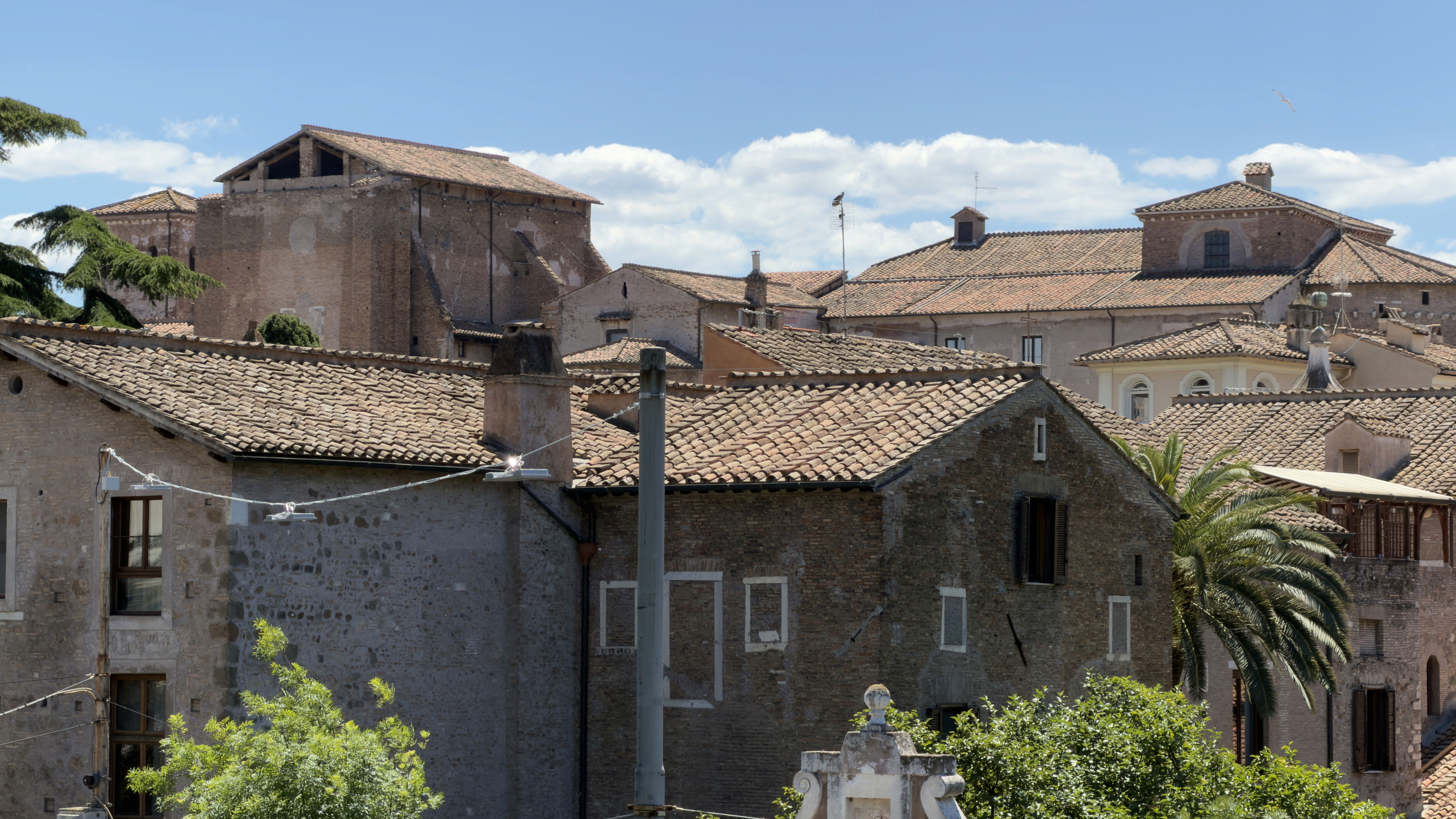 Medieval bell tower of San Gregorio Magno seen from Clivo di Scauro, Rione Celio, Rome