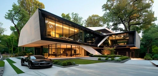 Luxury contemporary Refinery Parade Villa with landscaped garden and modern architecture in India