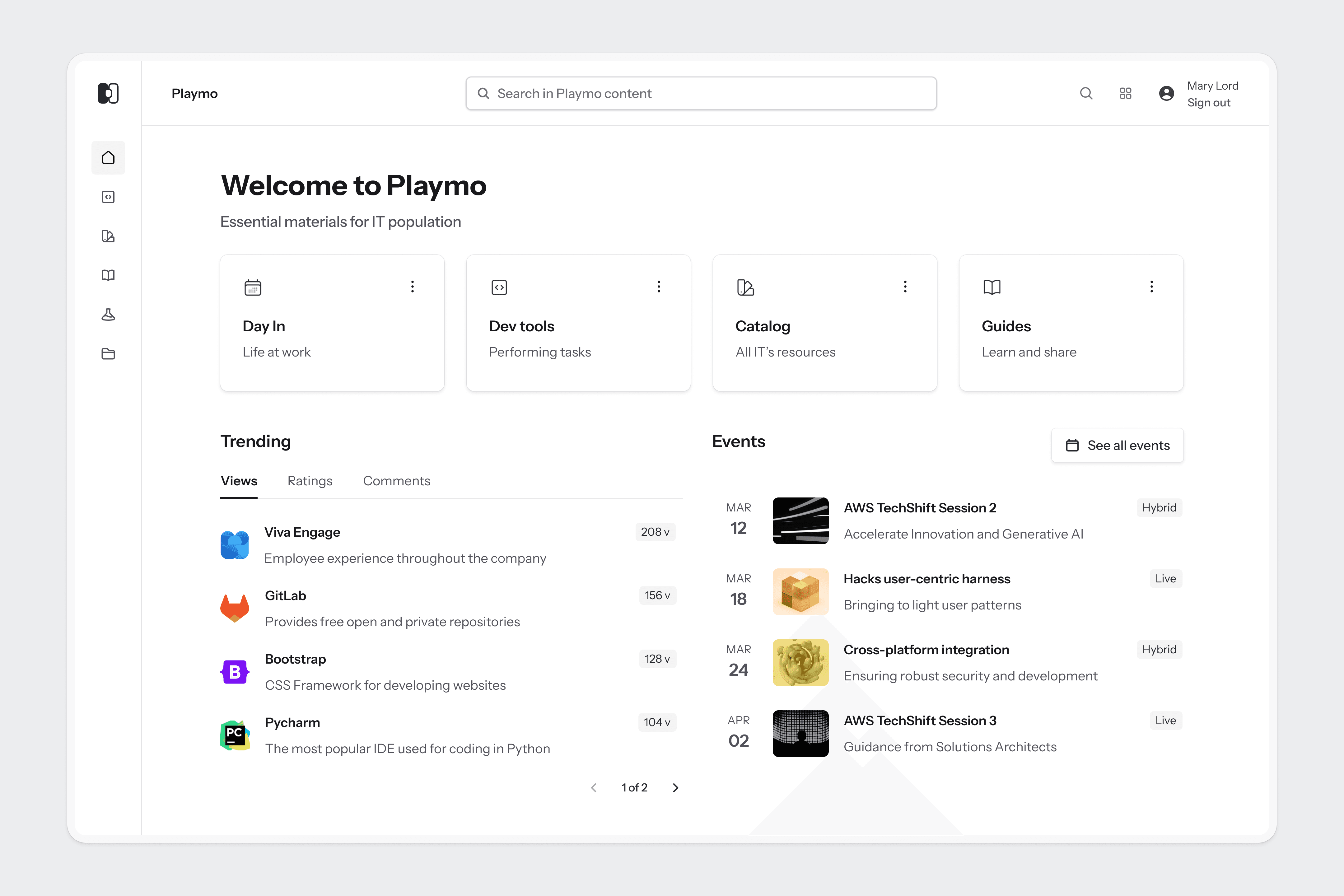 SG Playmo portal Home