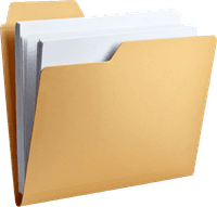 Filled tan file folder with papers