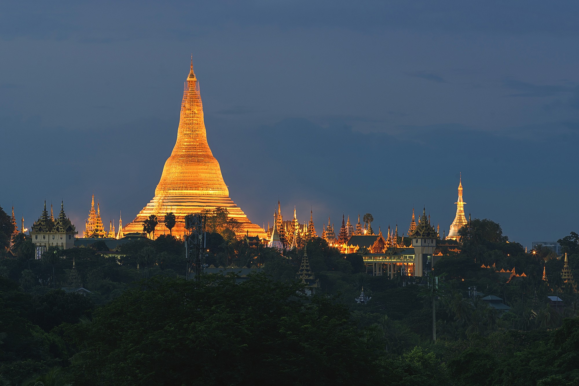 Pagoda en Yangon, Myanmar