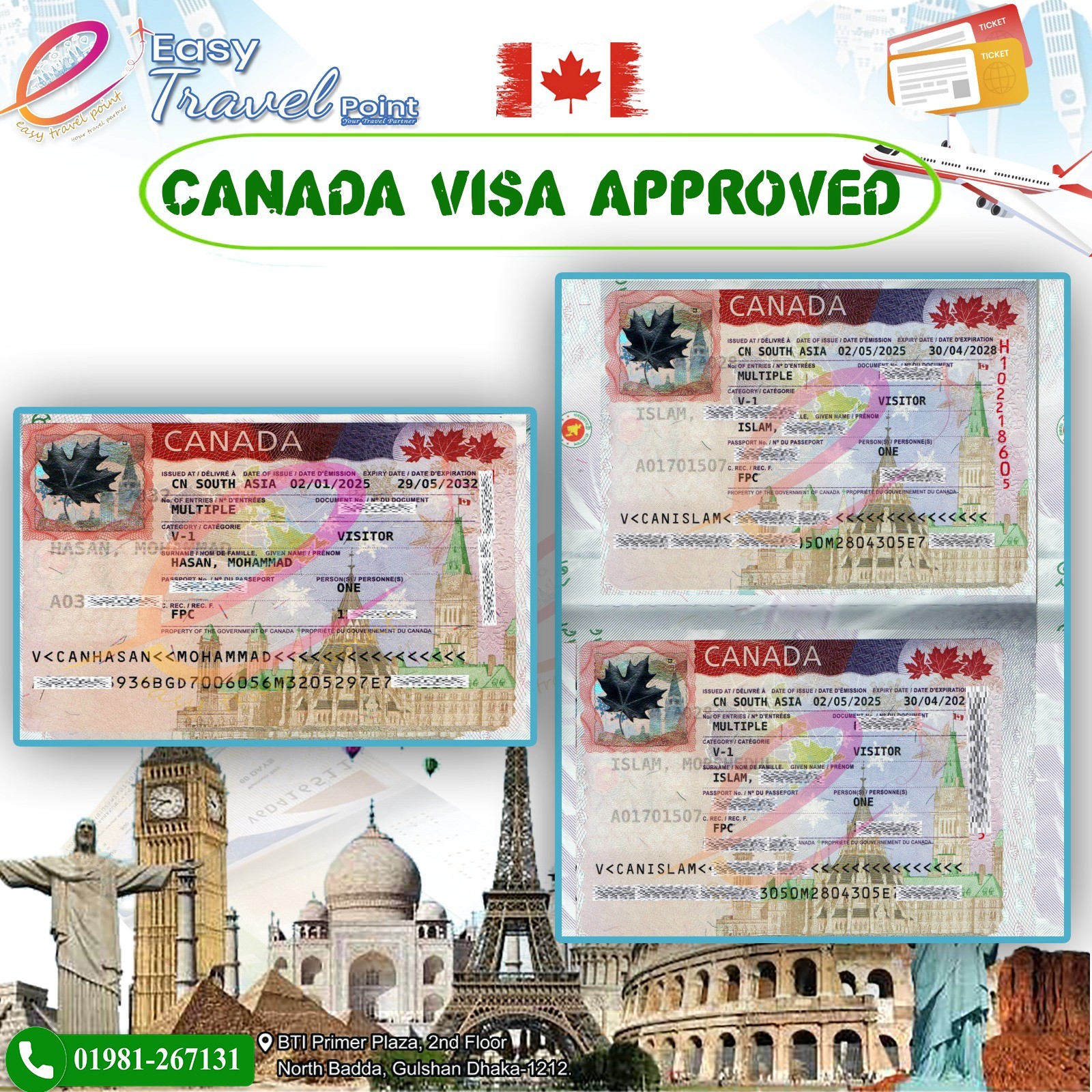 Happy man with passport and boarding passes