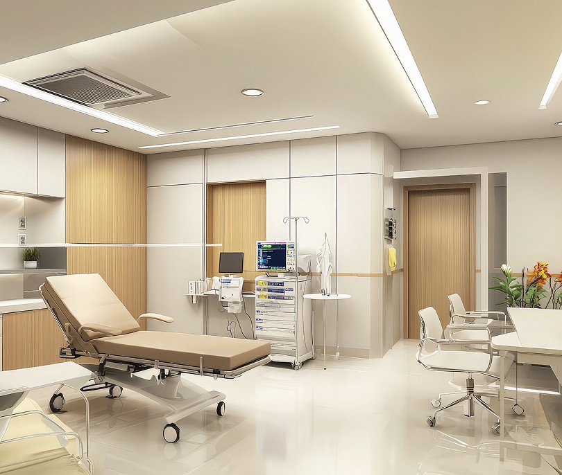 Modern hospital room