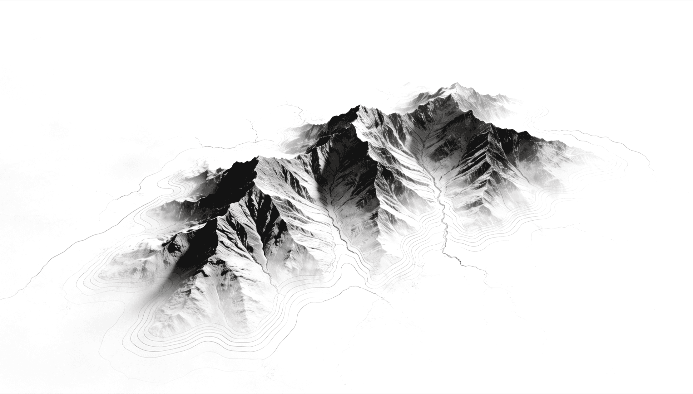 Mapa topográfico simbólico representando riscos jurídicos conectados na gestão patrimonial familiar