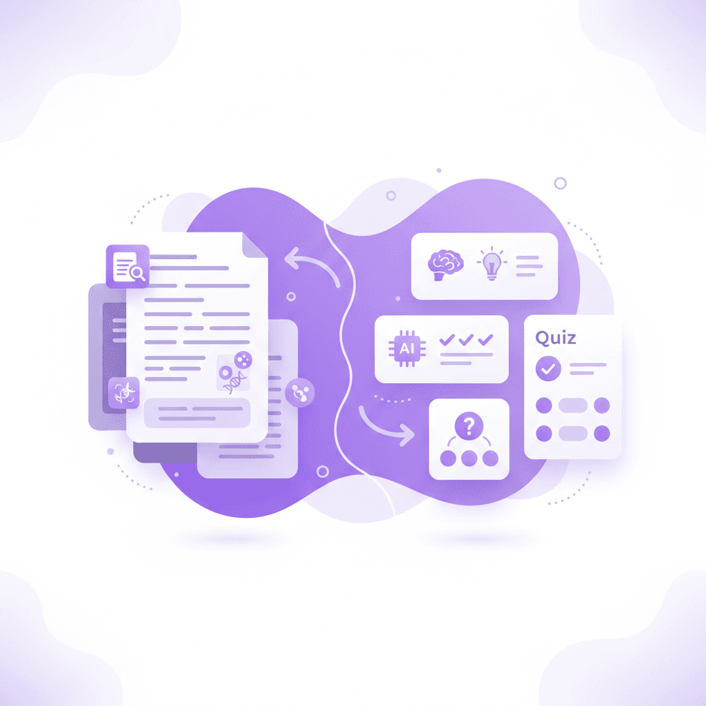 Best note taking app for students showing automatic flashcard generation from a textbook PDF