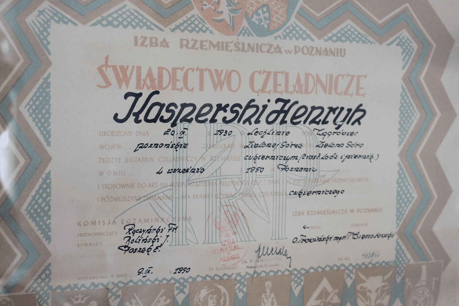 Certyfikat Henryk Kasperski