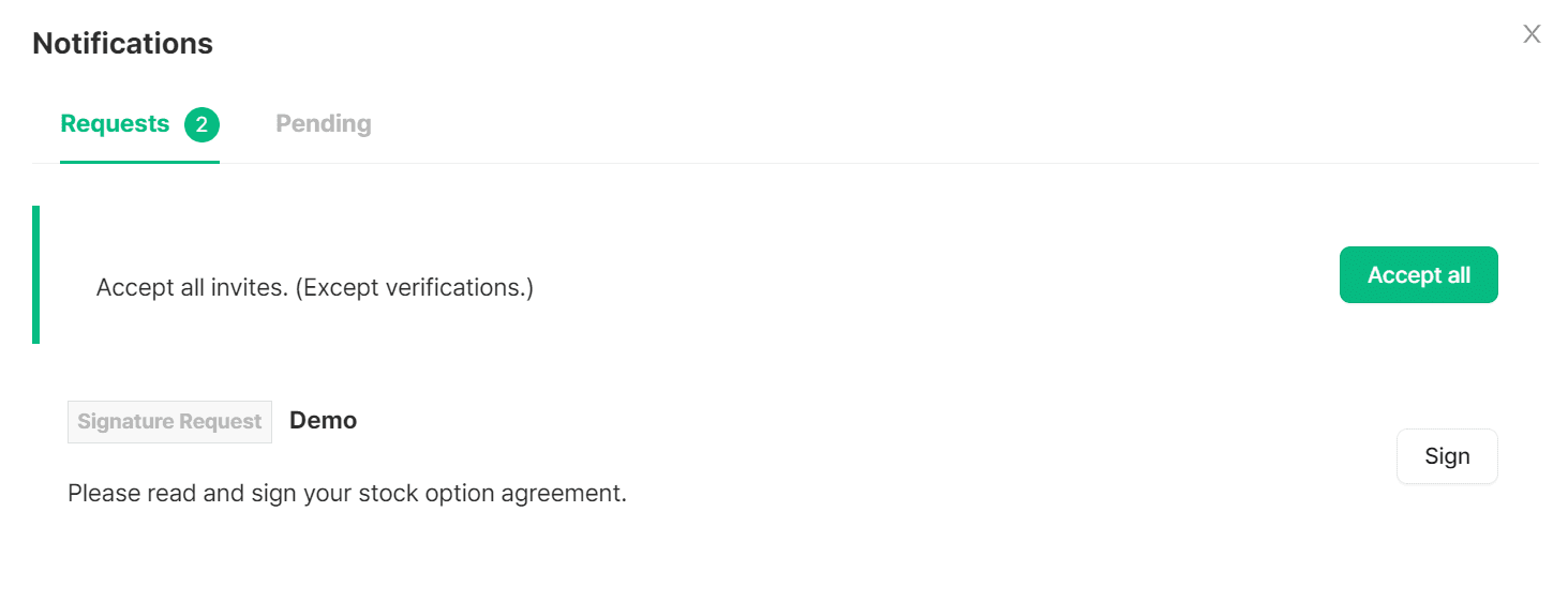 Select the [Sign] button to proceed