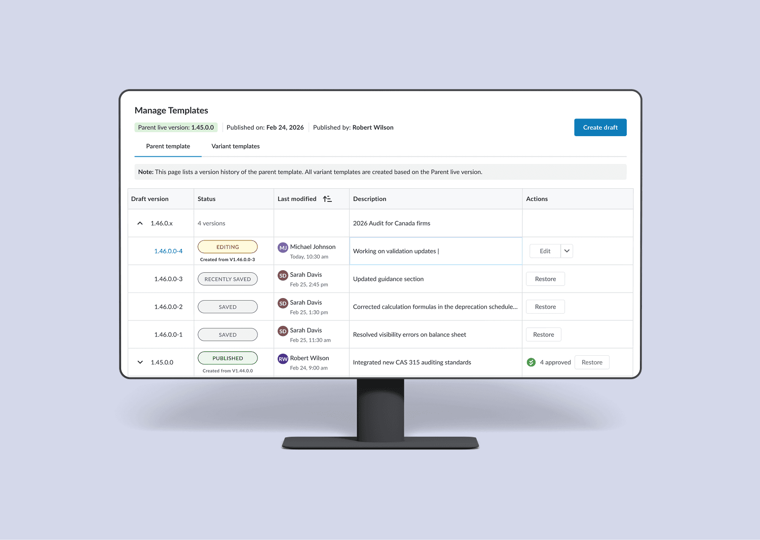 Template management image