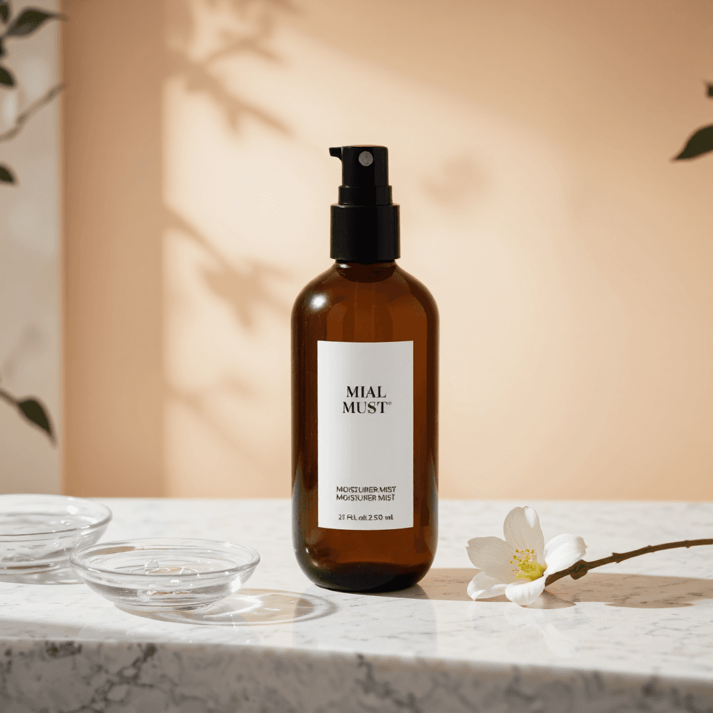 product photography of a bottle of moisturizer mist