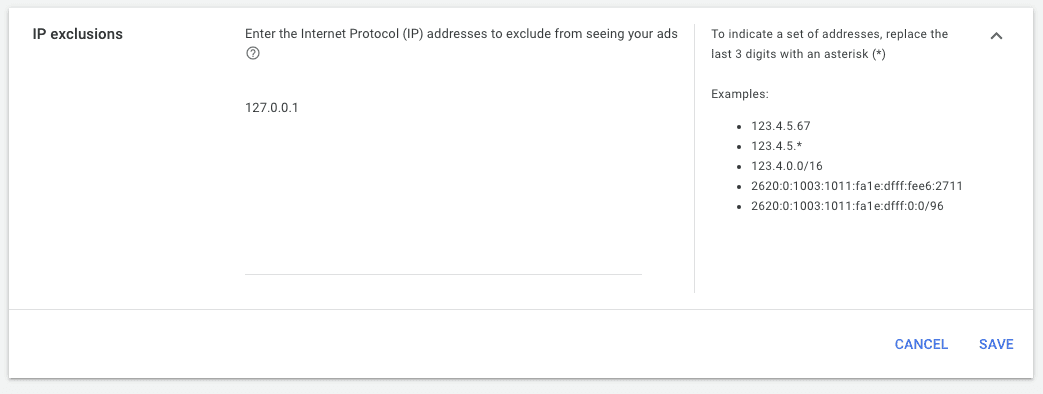 Block IP address in Google Ads - Step 4