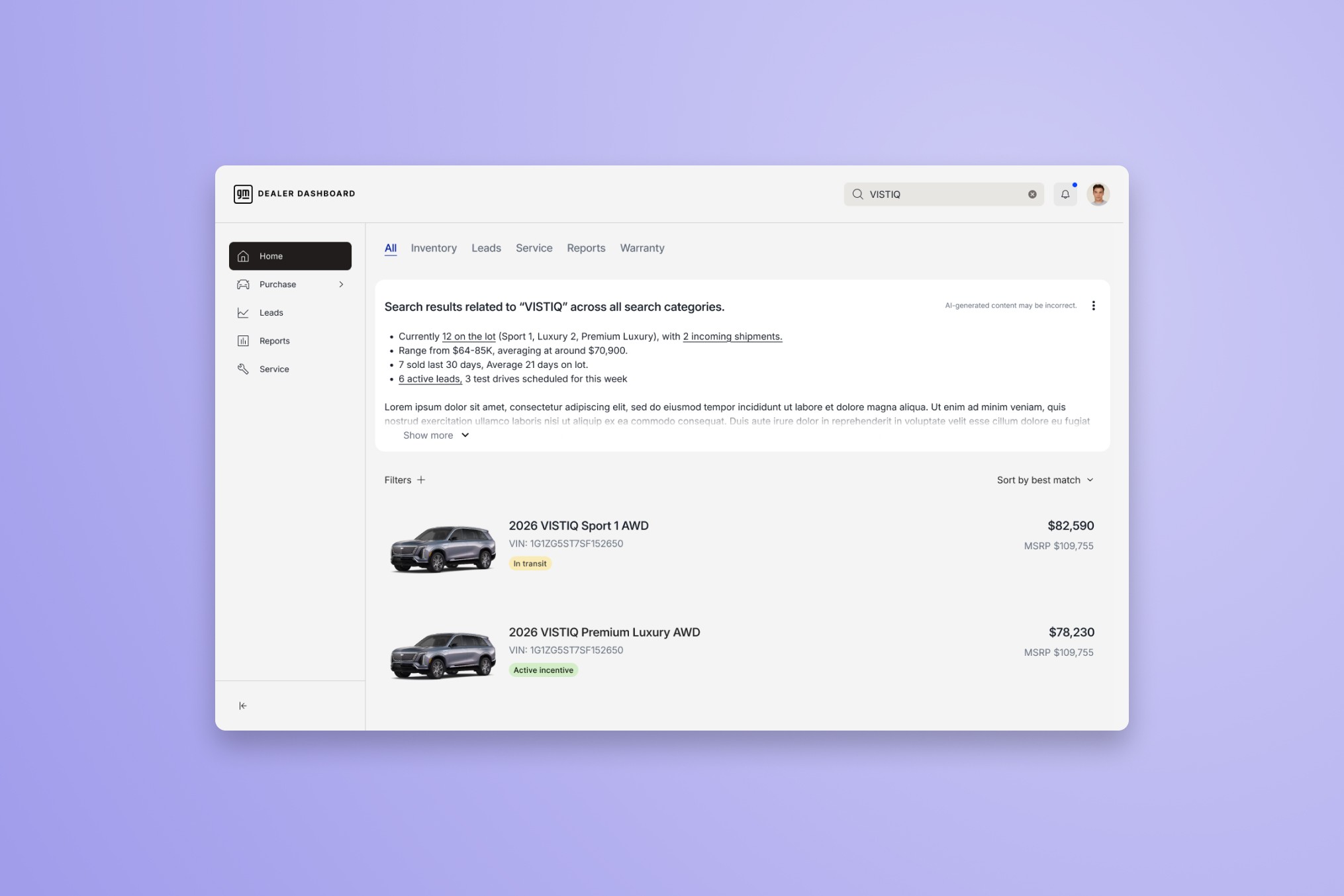Mockup of documents list in proposal