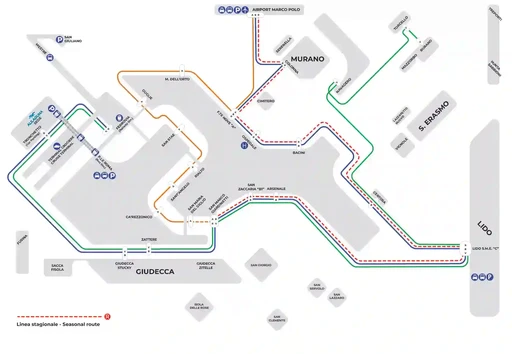 La mappa delle Linee di Alilaguna