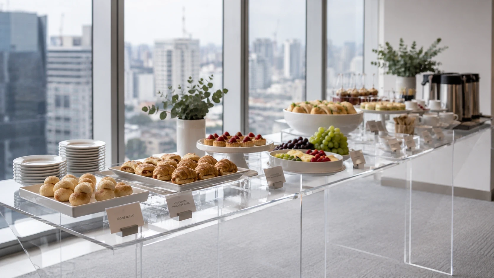 buffet corporativo faria lima montagem executiva mesa coffee break