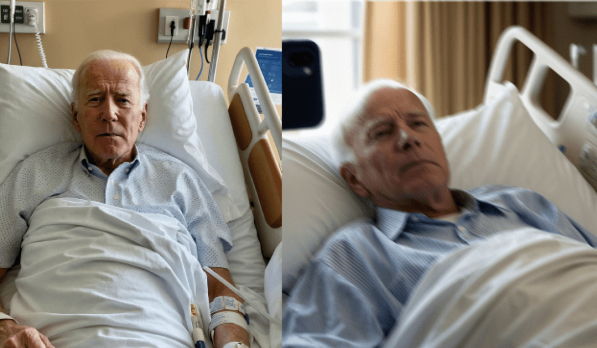 Joe Biden in a hospital bed