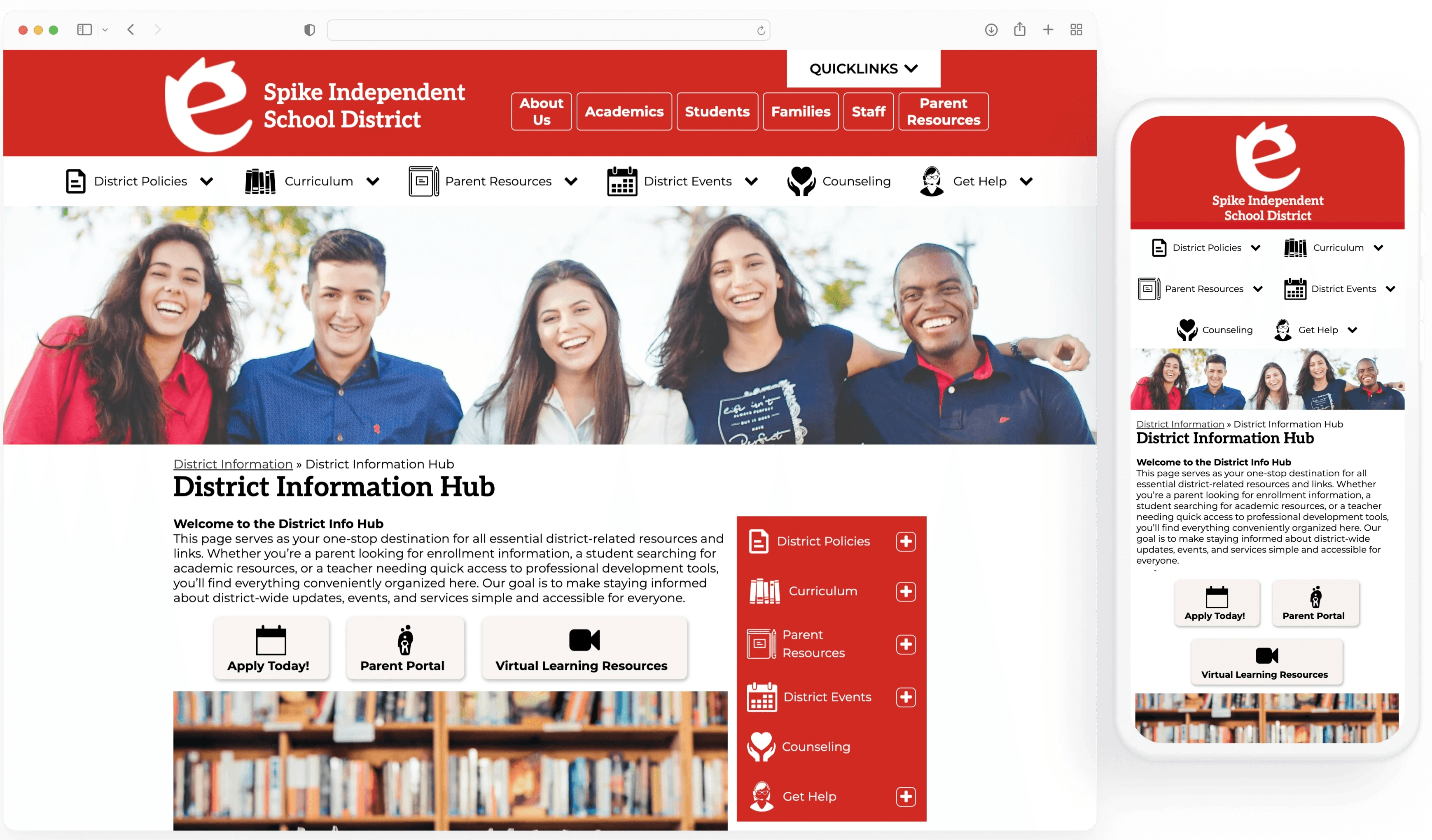 screenshot of nested links feature