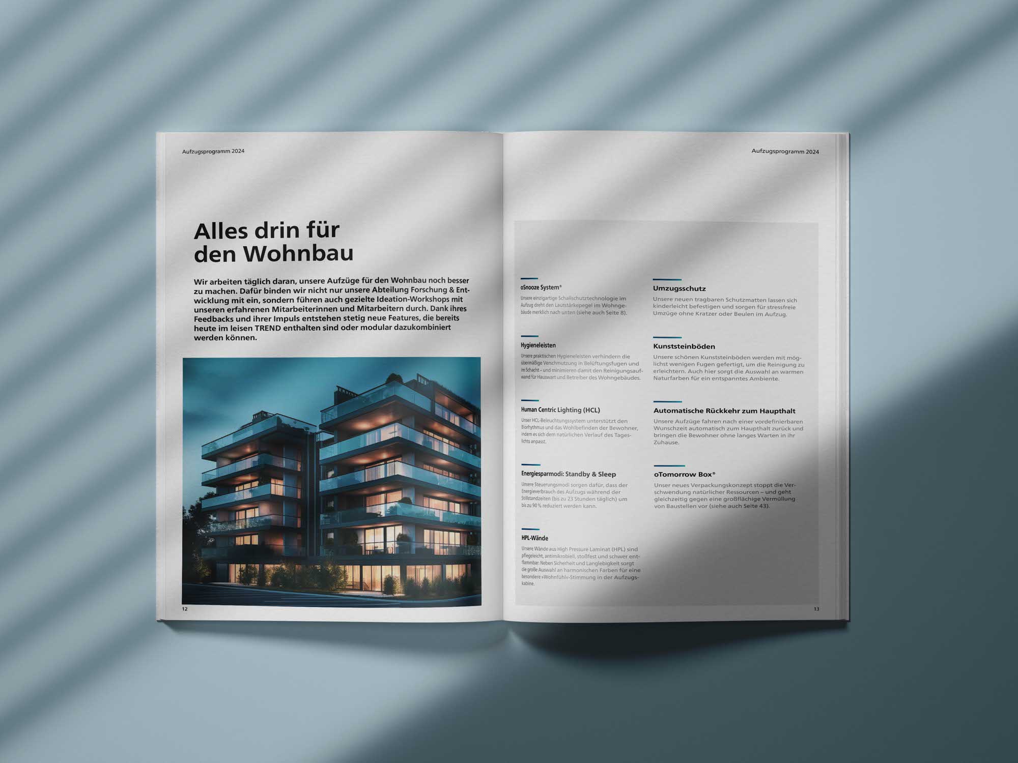 Produktseite im OSMA Katalog – technischer Aufbau mit Infografiken
