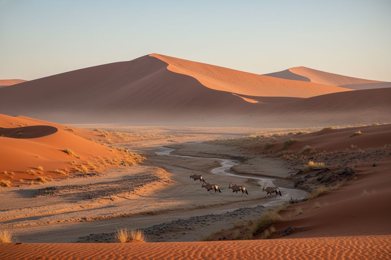 dunes Namib lever soleil