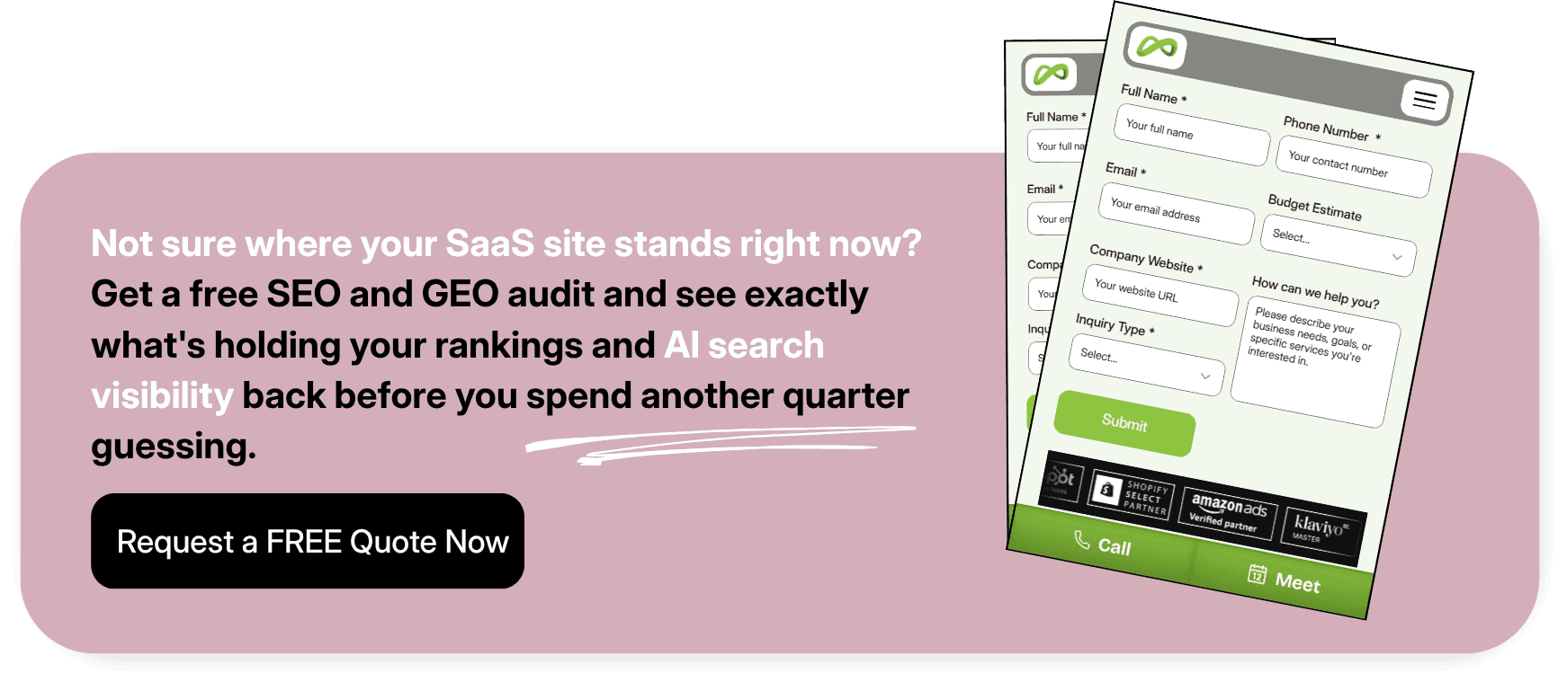 SaaS SEO and GEO audit to improve rankings and AI search visibility.