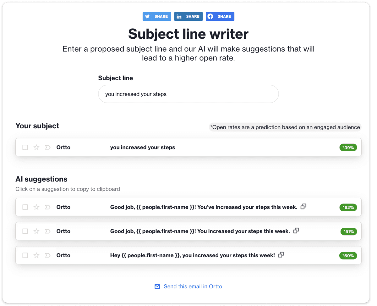 AI subject line writer