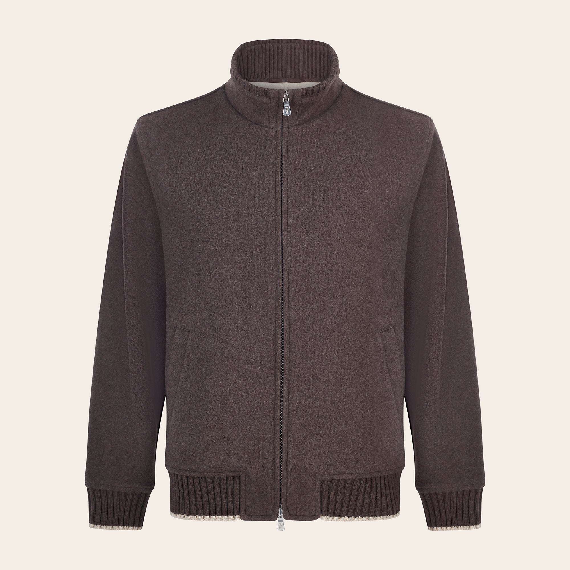 Lugano Cashmere Flanel Double Full - zip Jacket - Mandelli UK