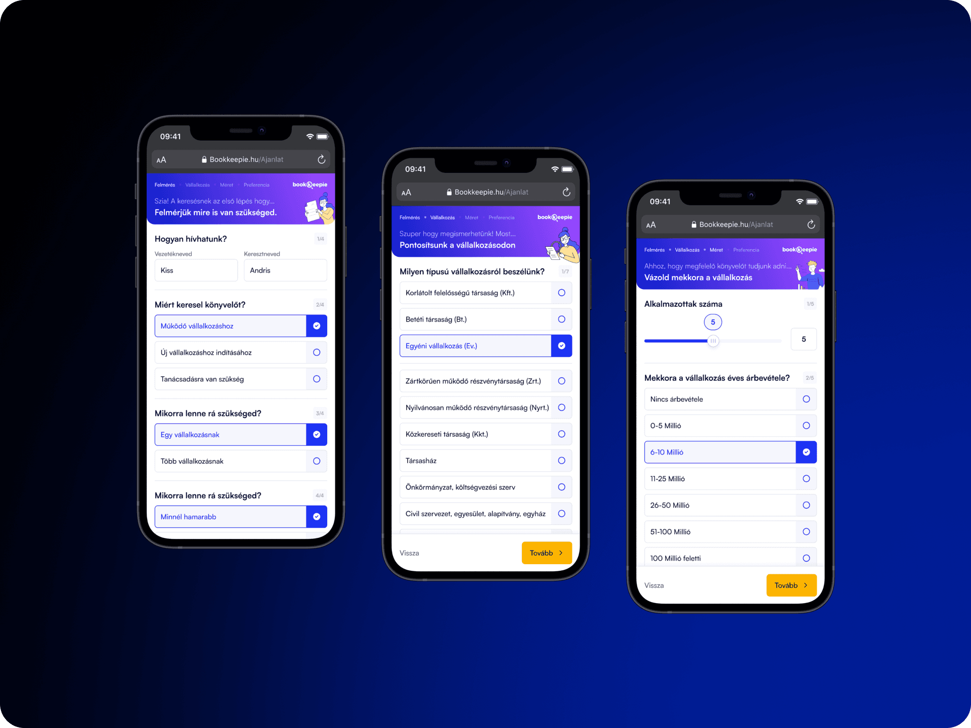 Bookkeepie search flow