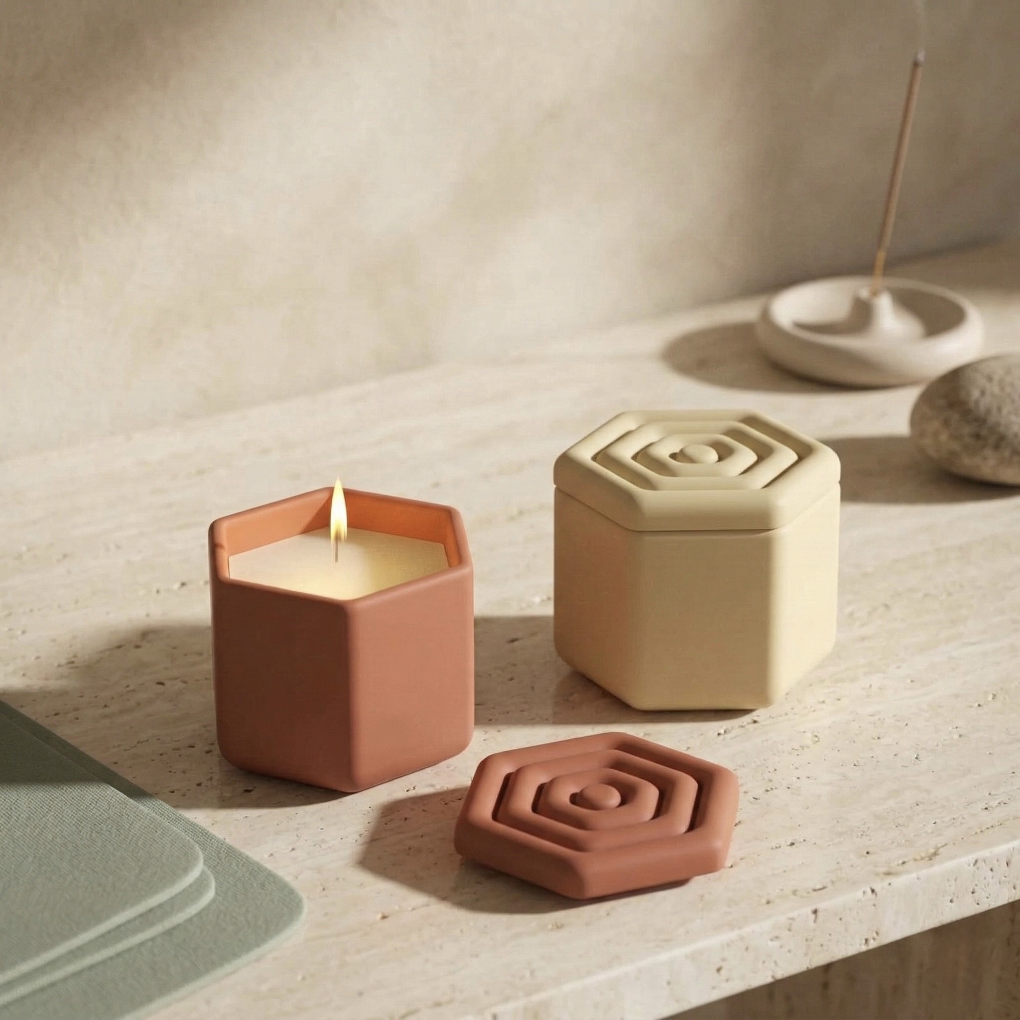 wellness center cement candle custom bulk