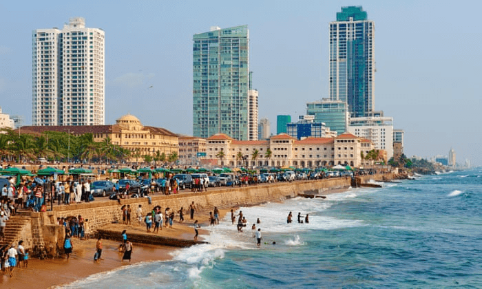 This image captures Galle Face Green, Colombo, Sri Lanka