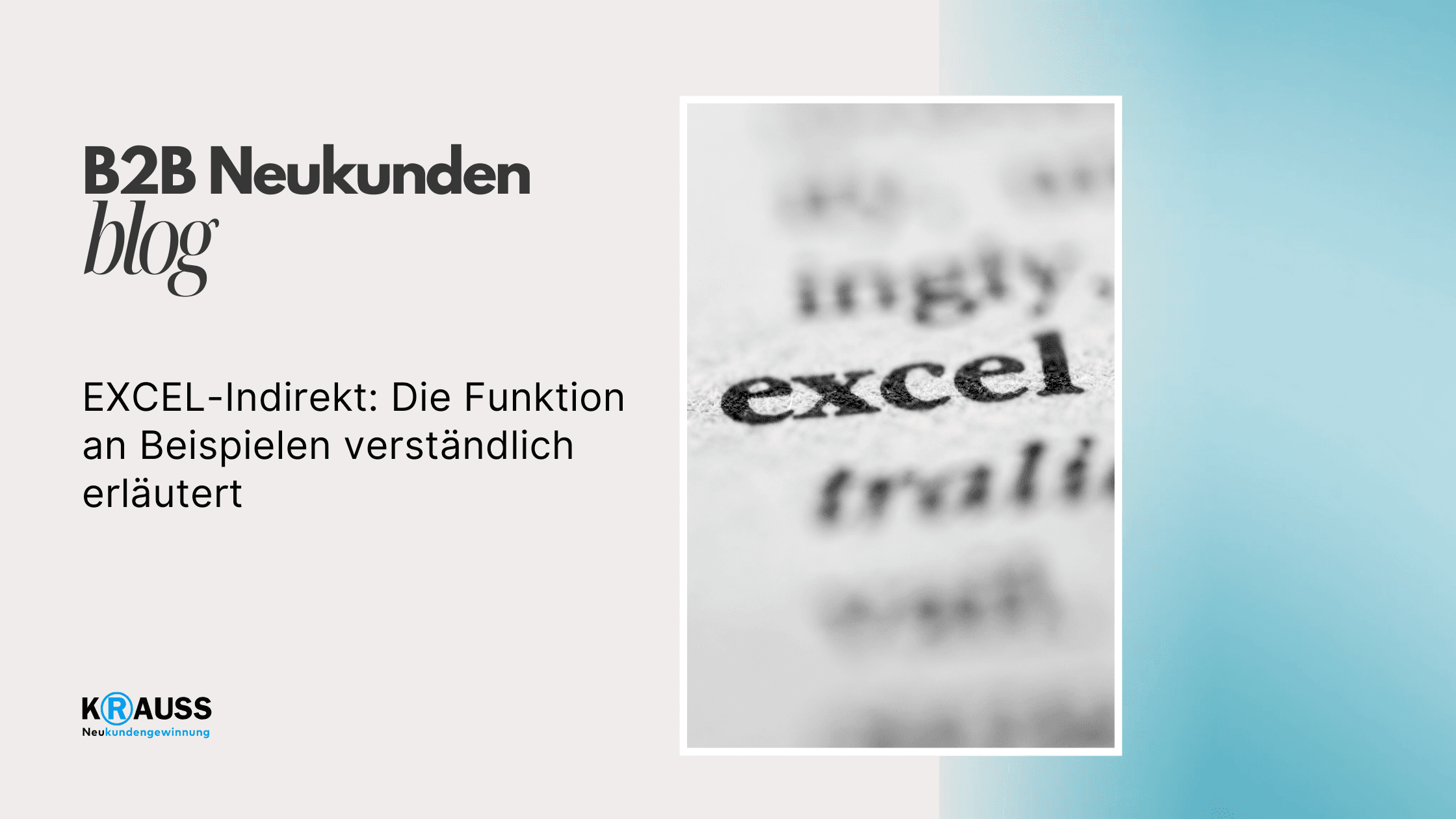 EXCEL-Indirekt: Die Funktion an Beispielen verständlich erläutert