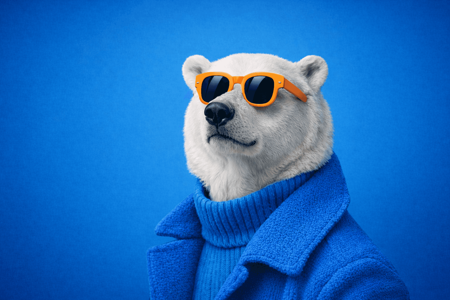 Ilustração de um urso polar caminhando a noite