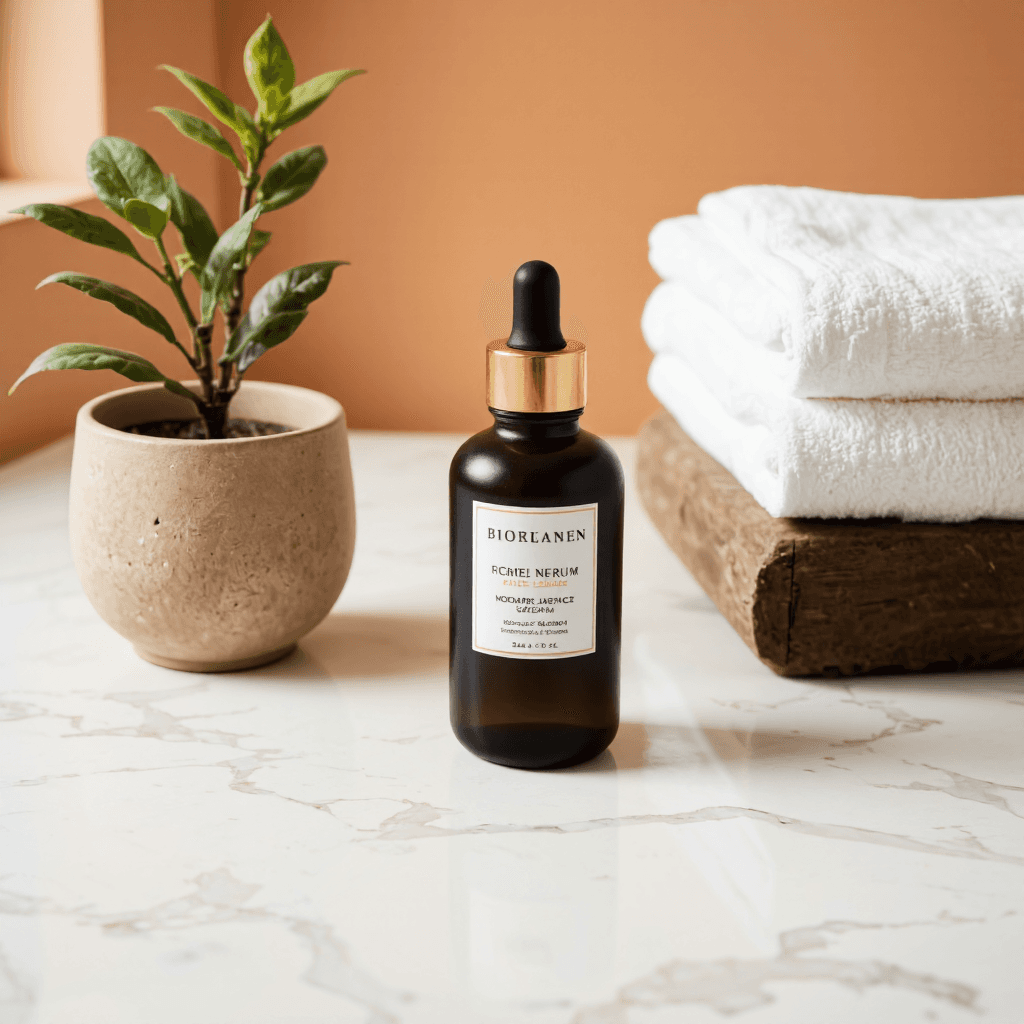 product photography of bottle of serum