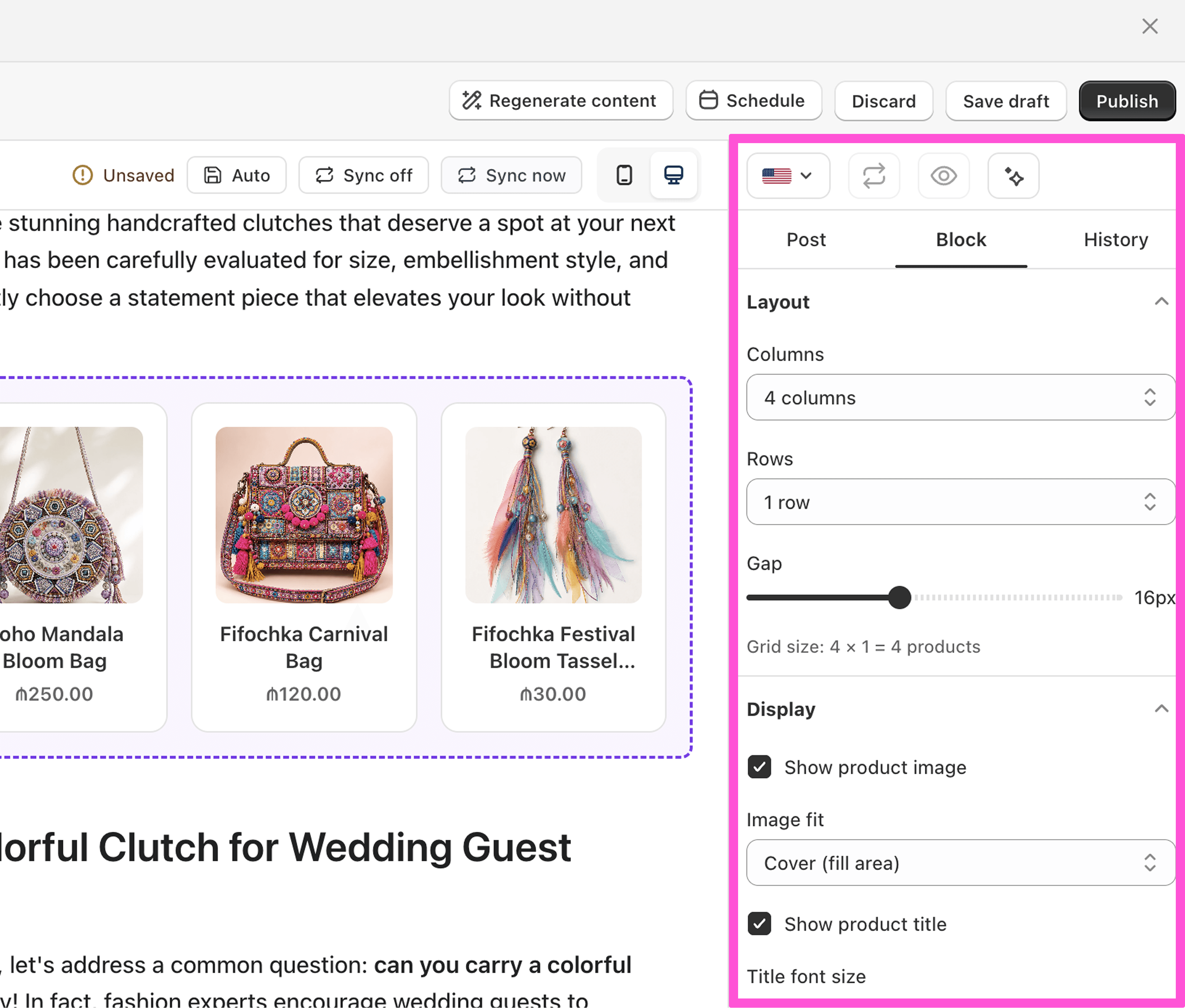 How to add multiple products to a blog post in Shopify?