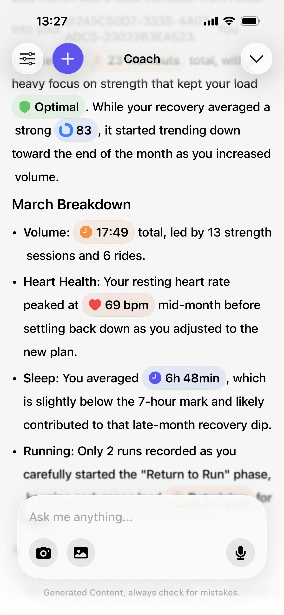 Screenshot showing the sleep consistency feature