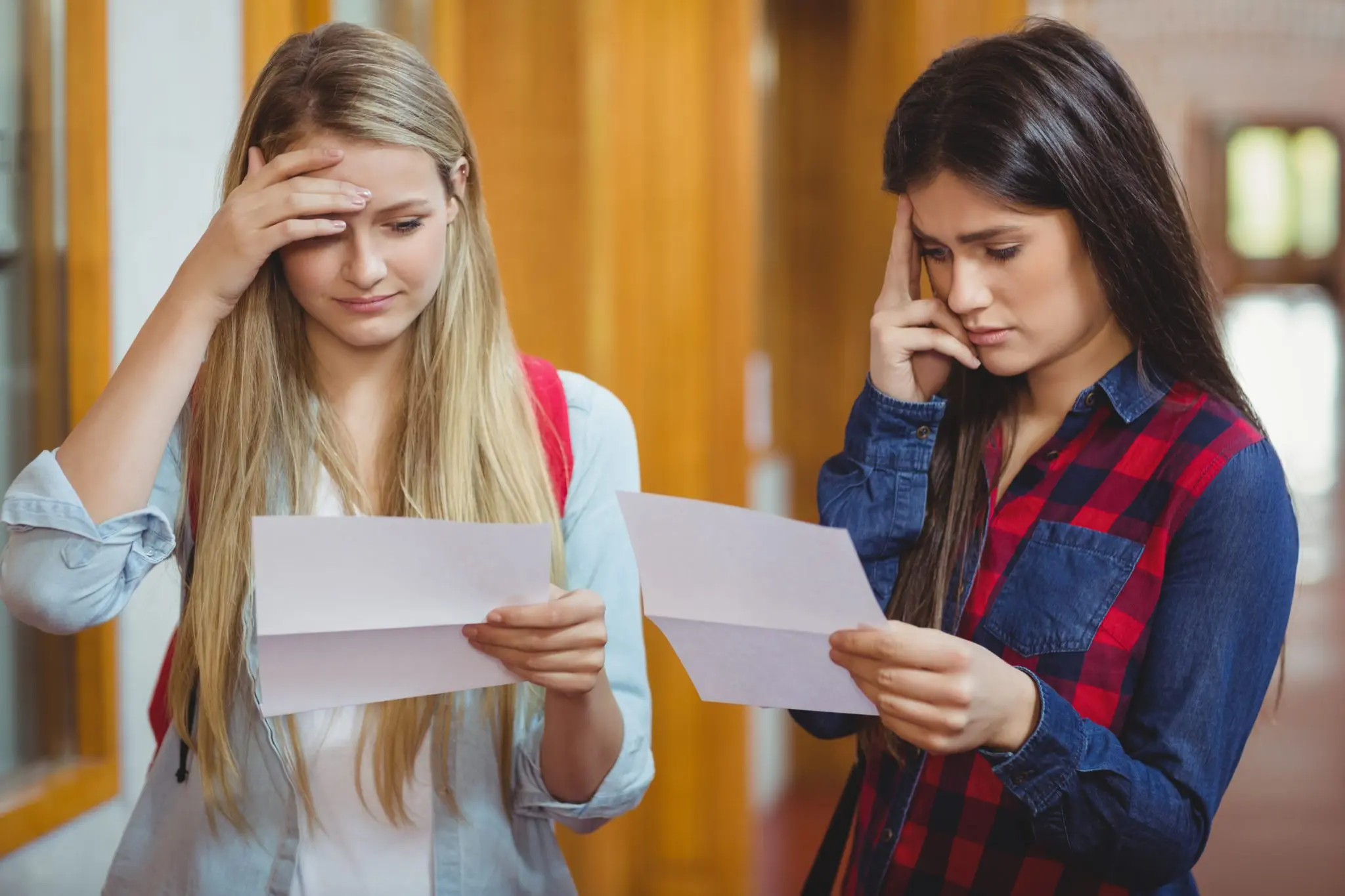 Student looking at the results with dissapointment on their faces