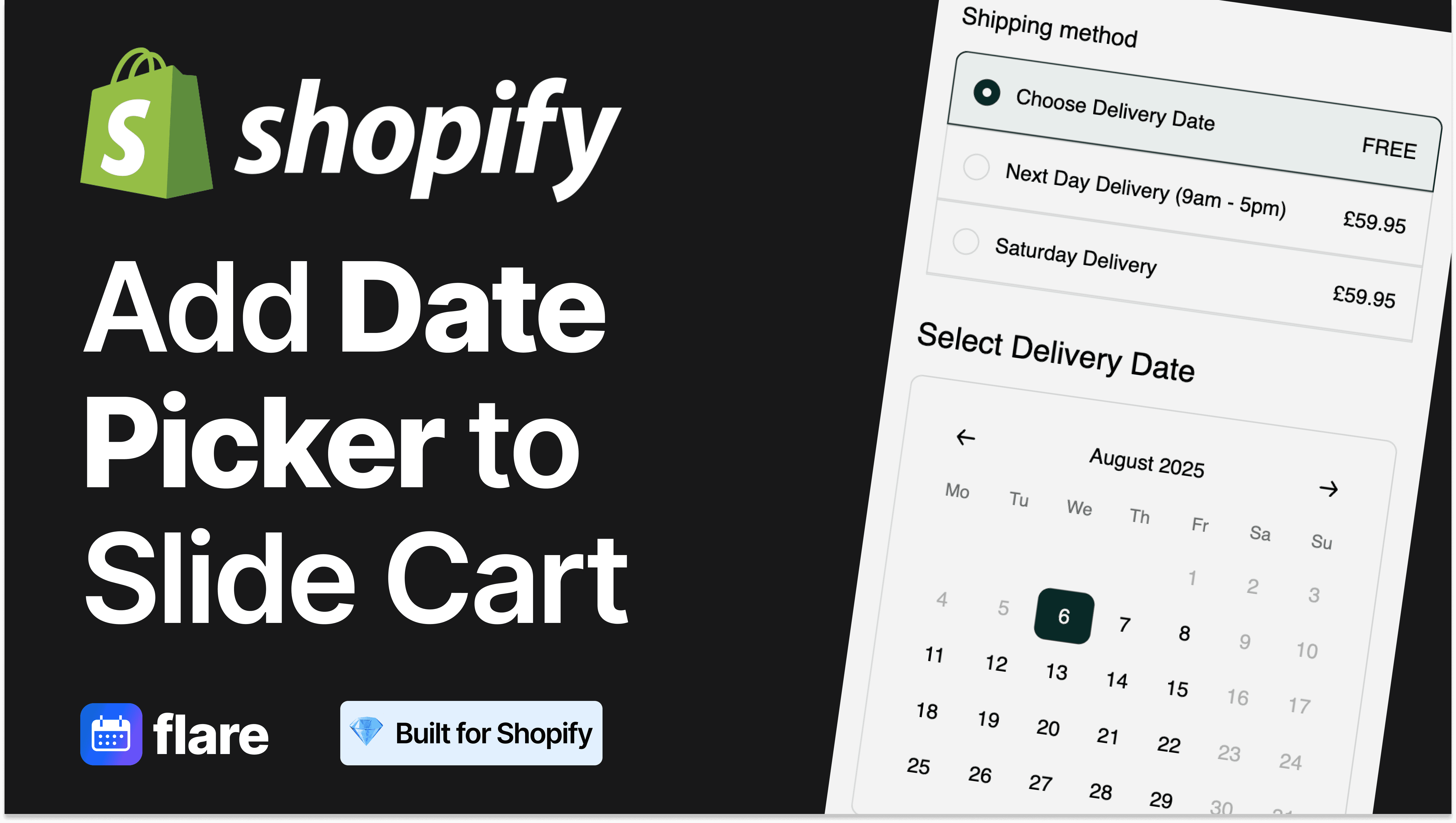 Shopify Slide Cart Date Picker