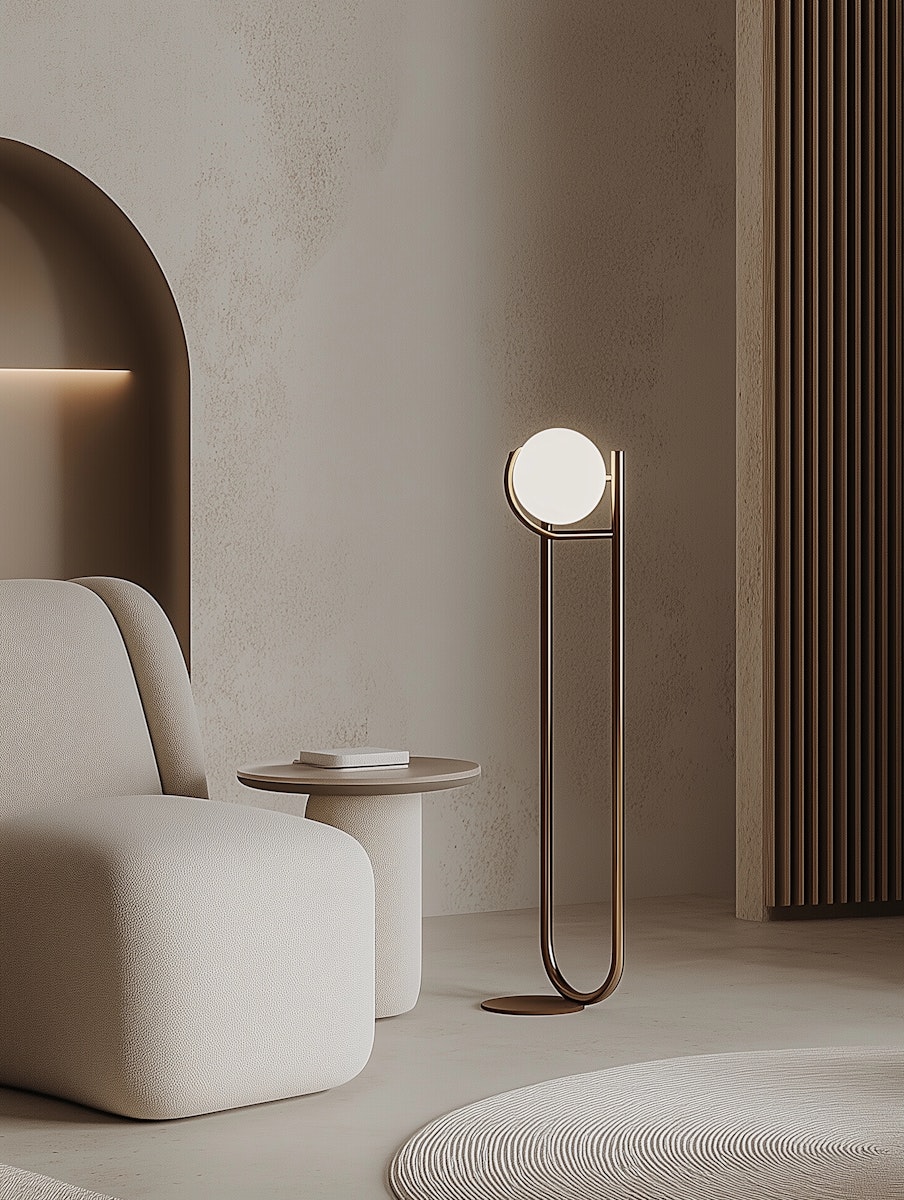 A modern interior with minimal lightening