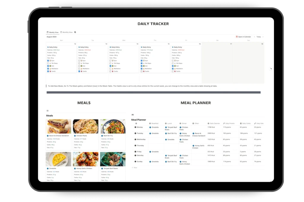 Notion Diet Planner Template