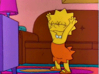 Lisa Simpson dancing excitedly
