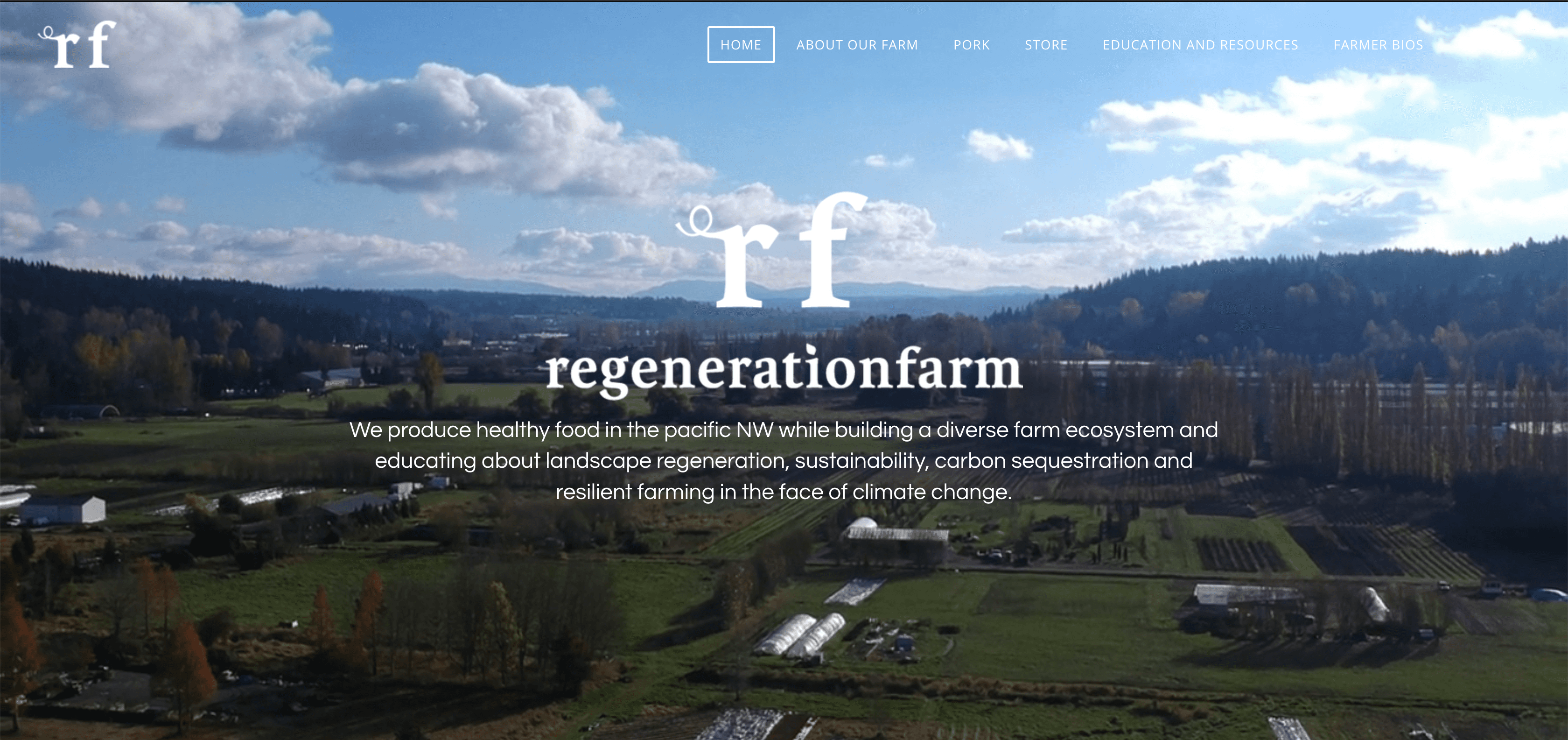 Regeneration Farm website