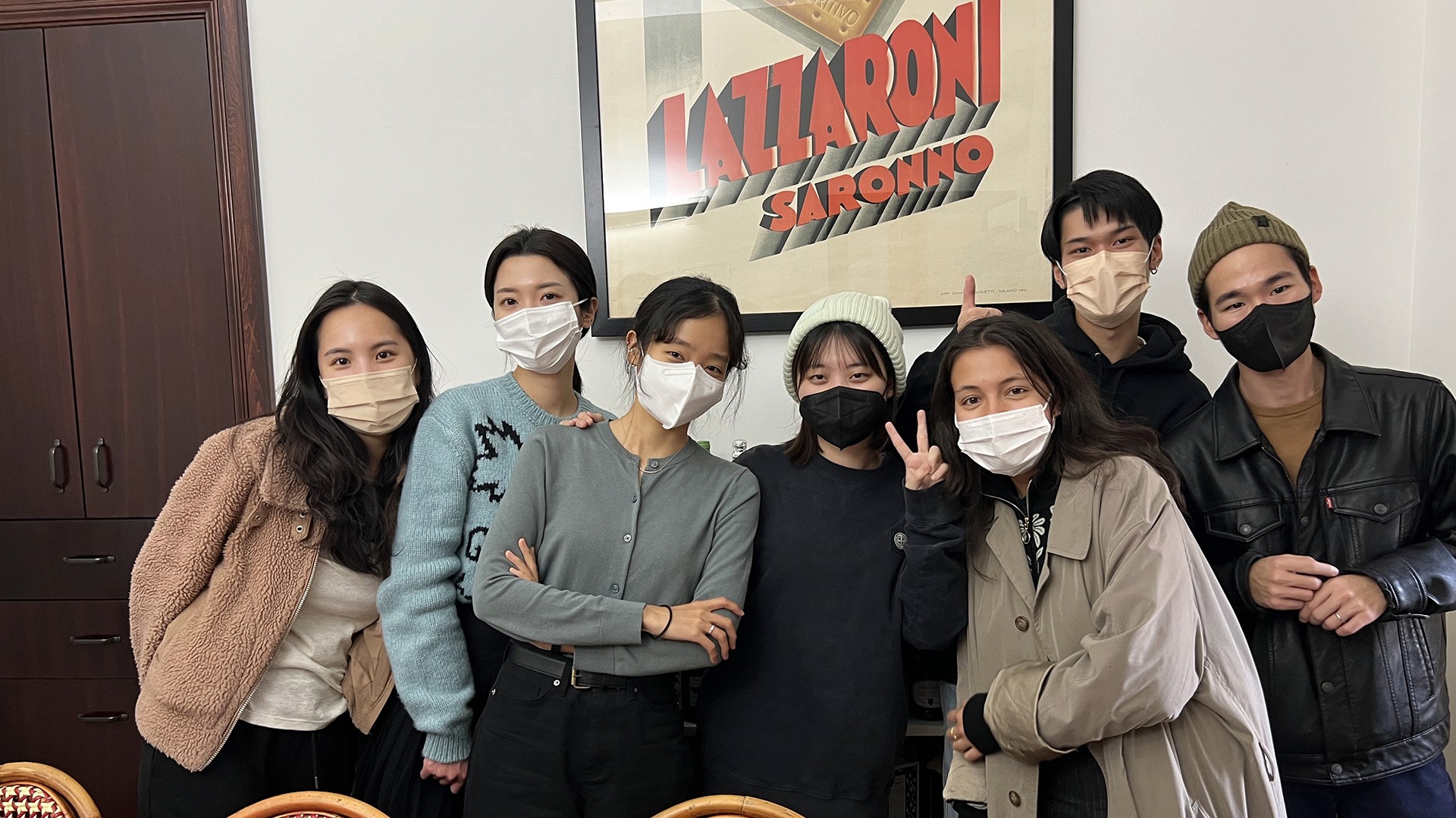 a group of students at Louise Fili's studio