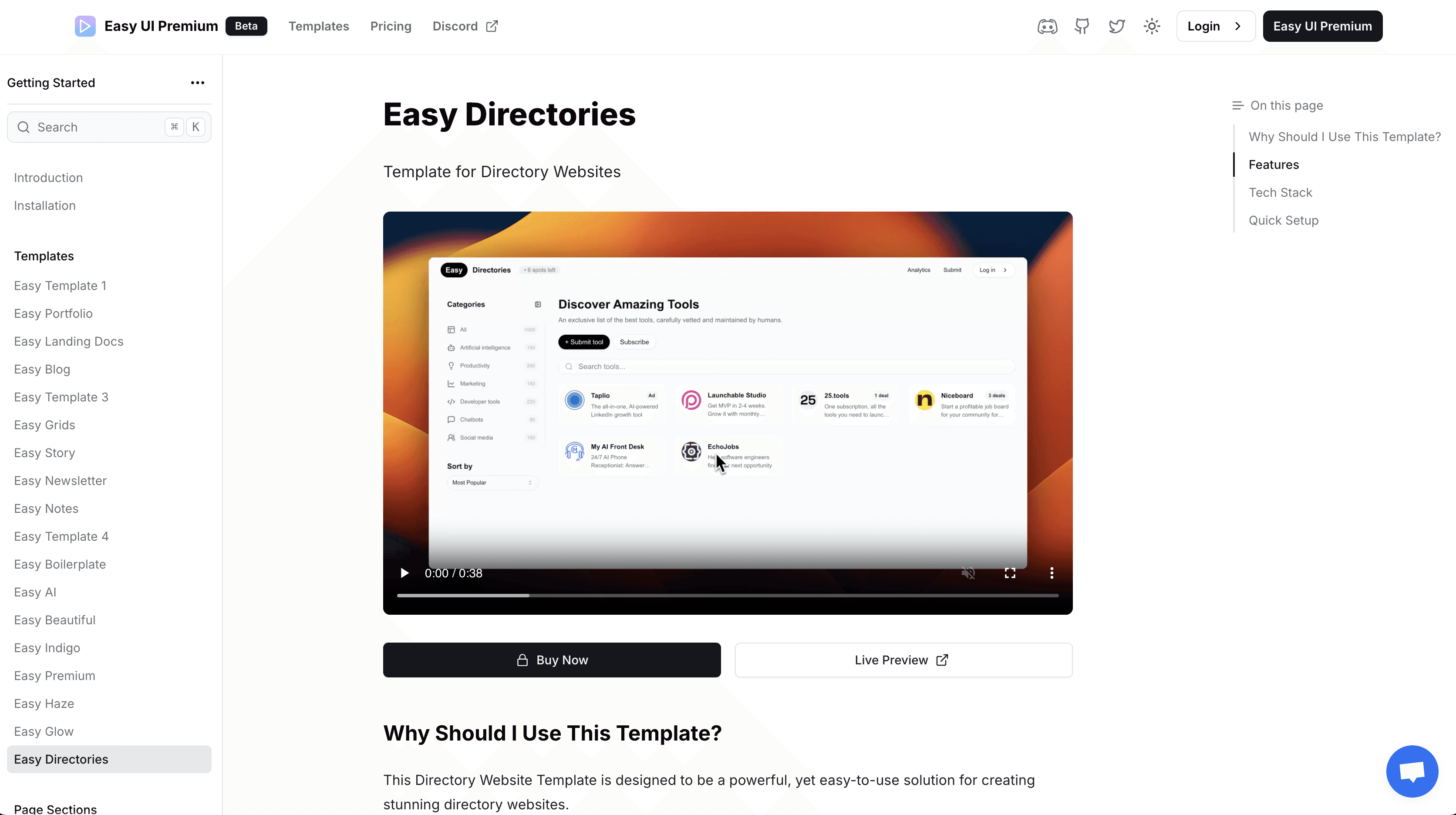 easy directories boilerplate