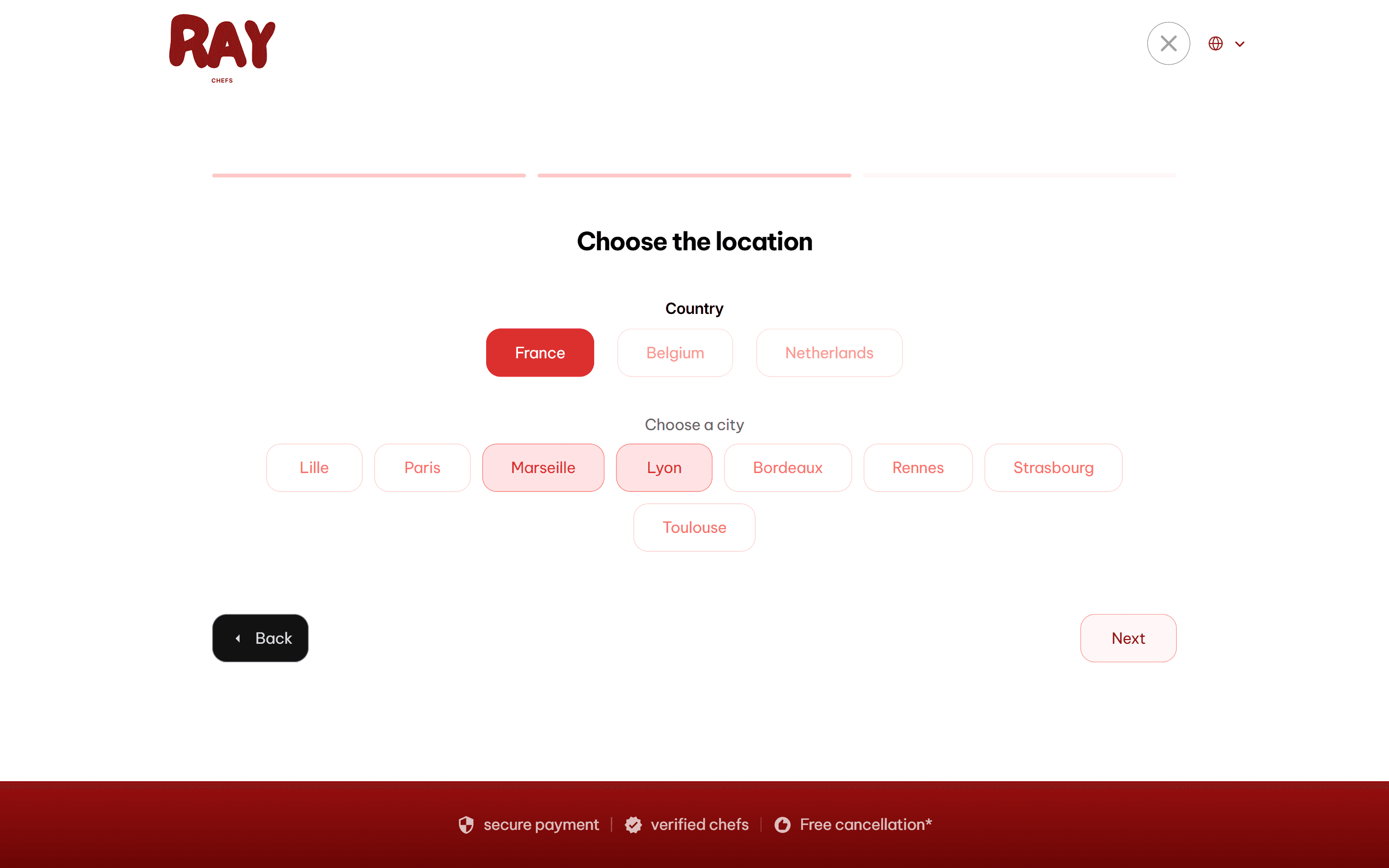 Parcours de filtrage des chefs grâce à CMS plus pour Framer
